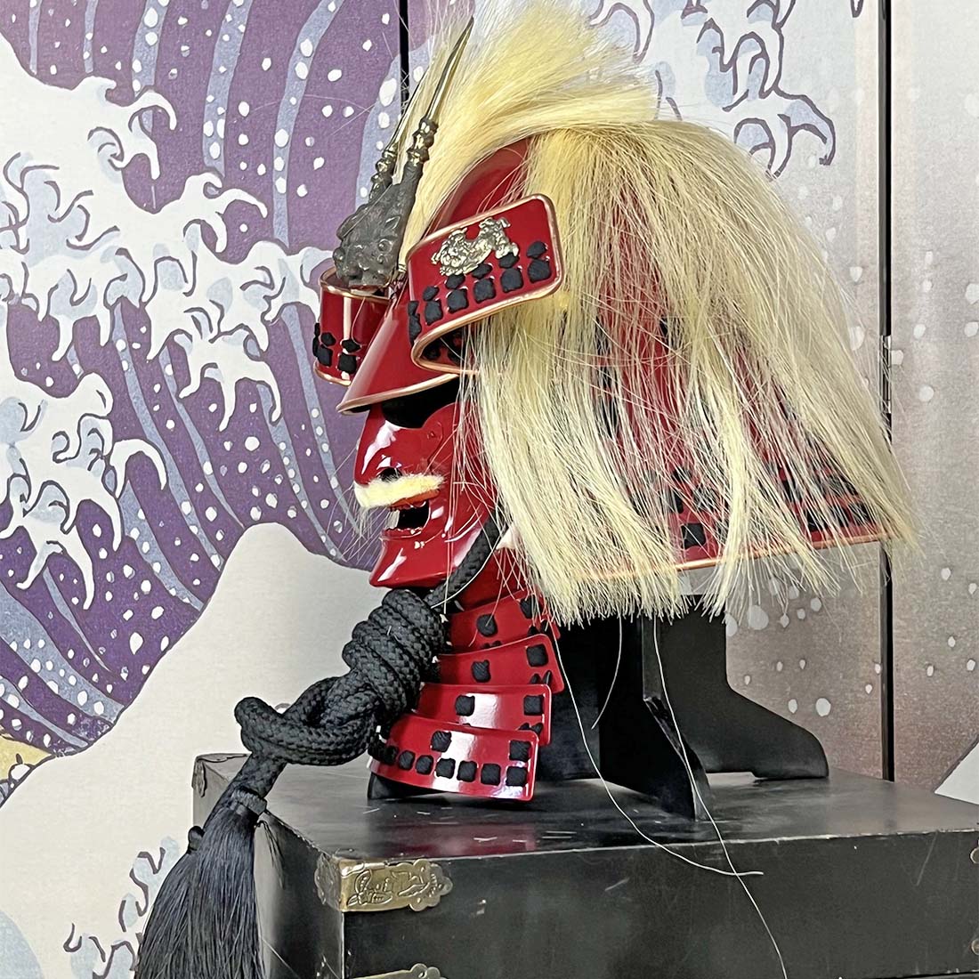 Japanese Antique Samurai Wearable Armor Helmet Display Prop - Image 5