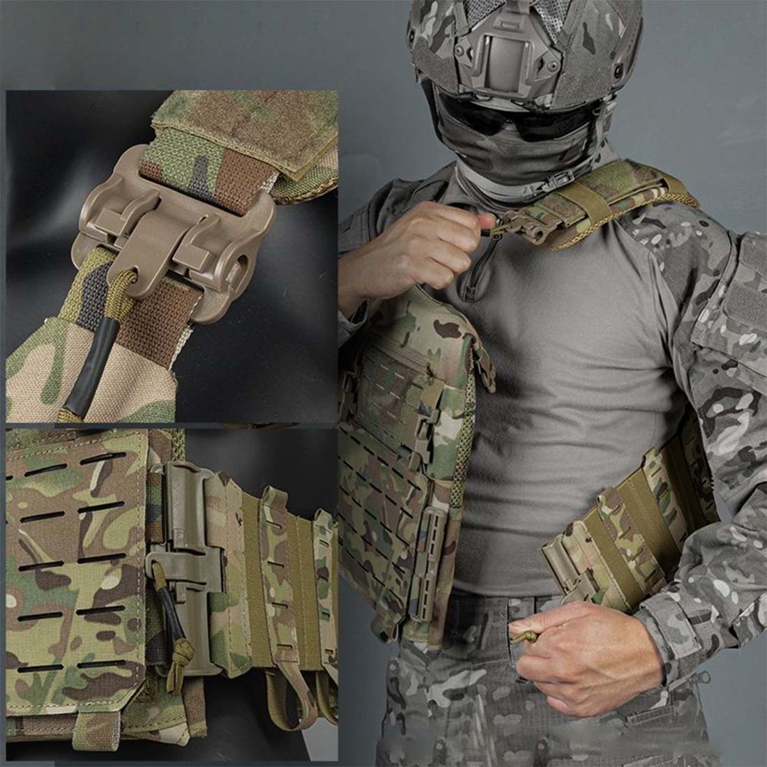 LSR Multifunction Lightweight DIY Detachable Tactical Vest Military Armor - Image 4