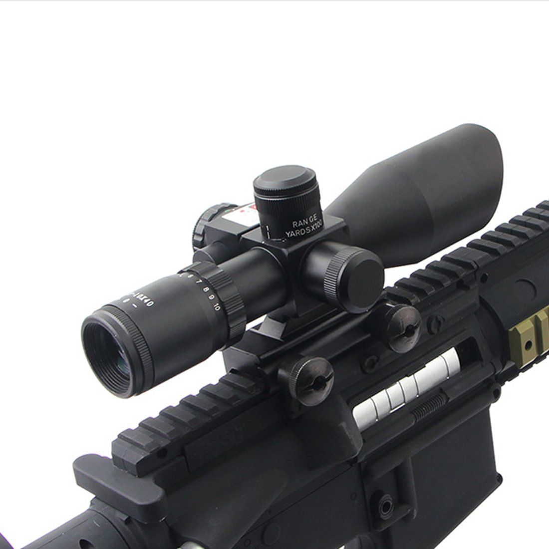 2.5-10X40 M11 Reflex Sight with Red Laser & MOA Adjustable Crosshairs & Quick Release Mounting Base for Airsoft - Imagen 3