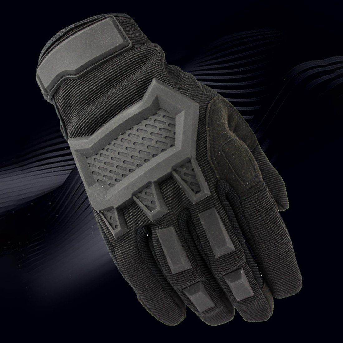 Outdoor Equipment Tactical Full Finger Gloves Non-slip Gloves - (Black) XL - Imagen 2