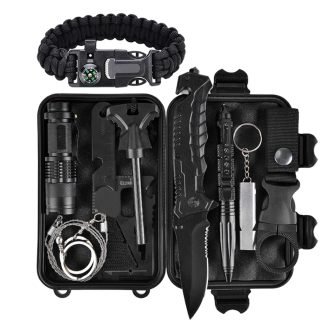 10-in-1 Survival Gear Kit Outdoor Emergency SOS Survive Tool for Wilderness Trip Cars Hiking Camping Gear